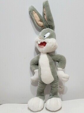 Looney Tunes Bugs Bunny Plush 18" Warner Bros Stuffed Animal Gray Bunny